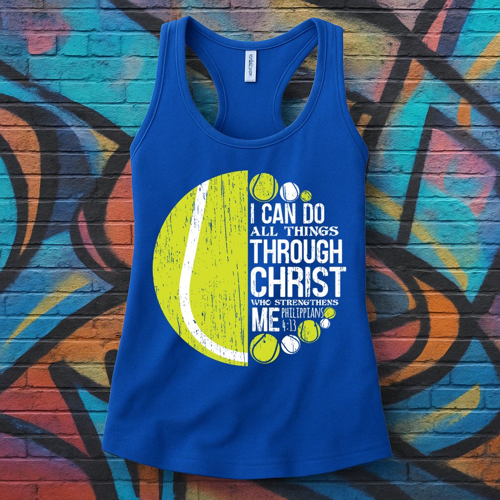 Christian Tennis Philippians 4:13 Gift Gift Womens Tank Top