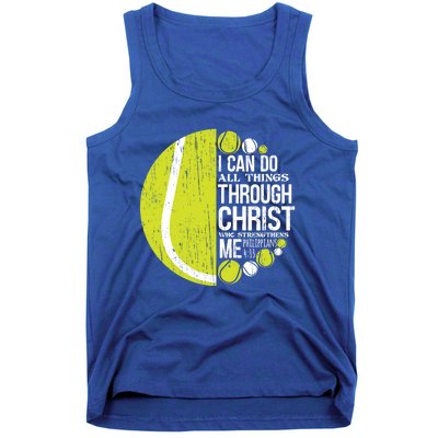 Christian Tennis Philippians 4:13 Gift Gift Tank Top