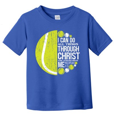 Christian Tennis Philippians 4:13 Gift Gift Toddler T-Shirt