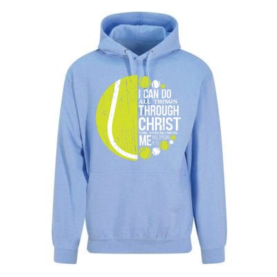 Christian Tennis Philippians 4:13 Gift Gift Unisex Surf Hoodie