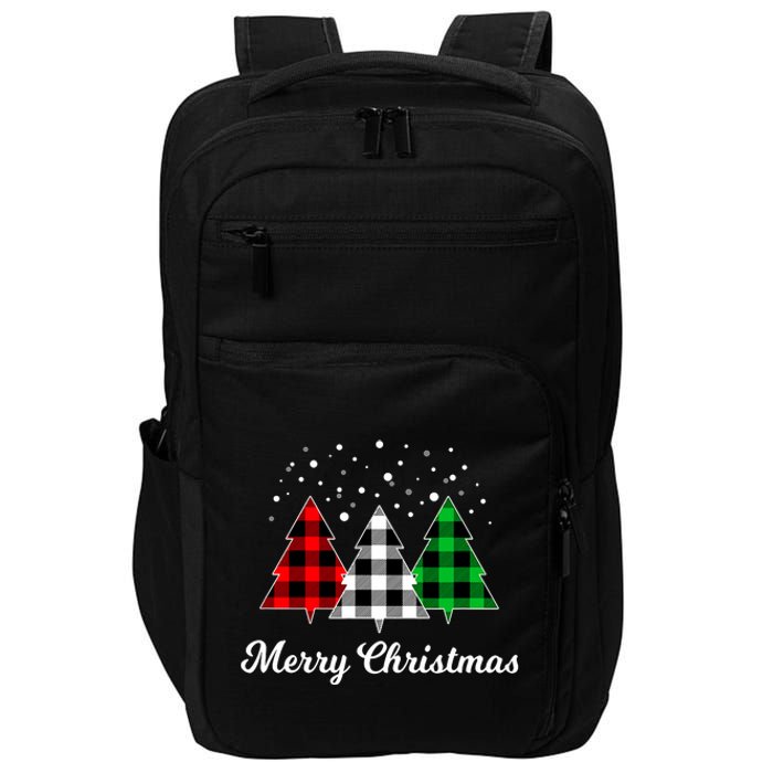 Christmas Tree Plaid Christmas Tree Merry Christmas Tree Impact Tech Backpack