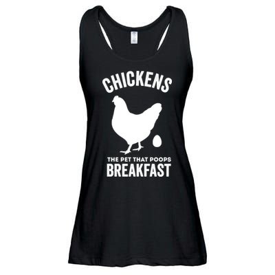 Chickens The Pet That Poops Breakfast Funny Ladies Essential Flowy Tank