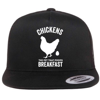 Chickens The Pet That Poops Breakfast Funny Flatbill Hat