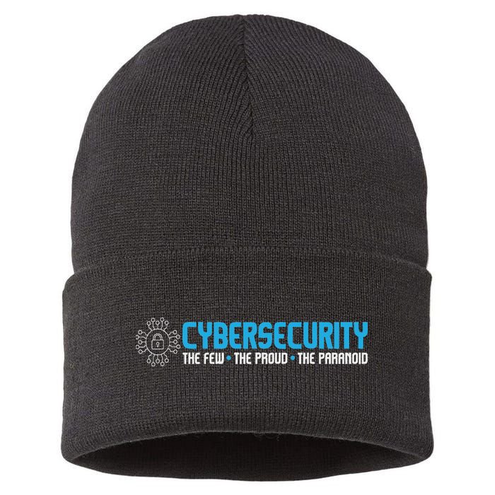 Cybersecurity The Paranoid It Analyst Programmer Hacker Sustainable Knit Beanie