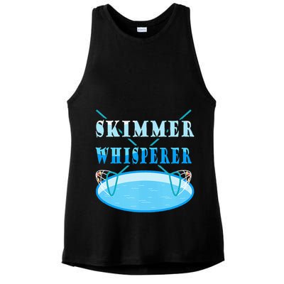 Cleaning The Pool Skimmer Whisperer Pool Guy Ladies PosiCharge Tri-Blend Wicking Tank