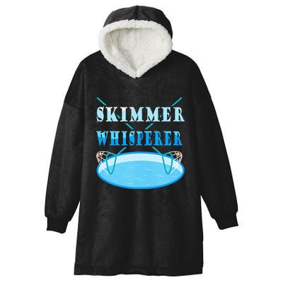 Cleaning The Pool Skimmer Whisperer Pool Guy Hooded Wearable Blanket