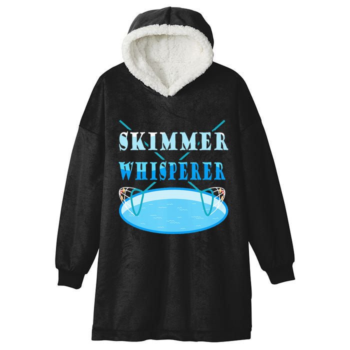 Cleaning The Pool Skimmer Whisperer Pool Guy Hooded Wearable Blanket