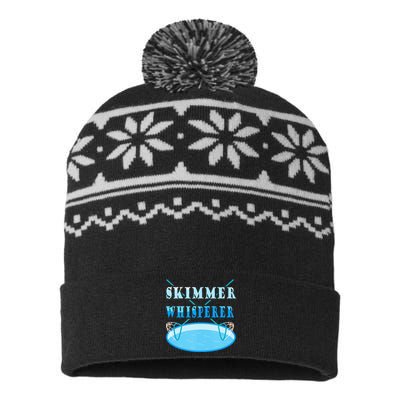 Cleaning The Pool Skimmer Whisperer Pool Guy USA-Made Snowflake Beanie