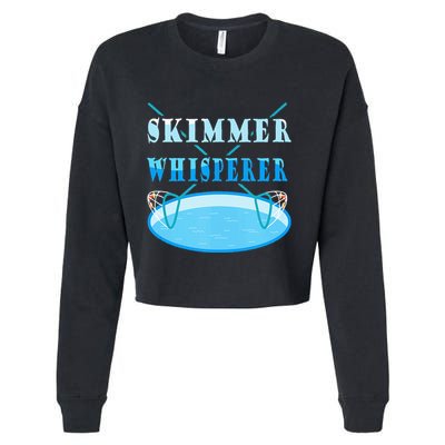 Cleaning The Pool Skimmer Whisperer Pool Guy Cropped Pullover Crew