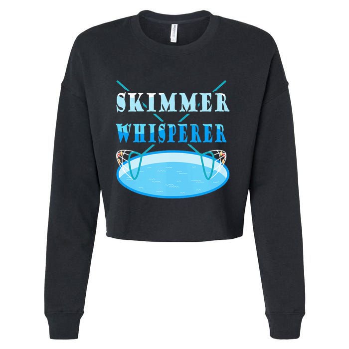 Cleaning The Pool Skimmer Whisperer Pool Guy Cropped Pullover Crew