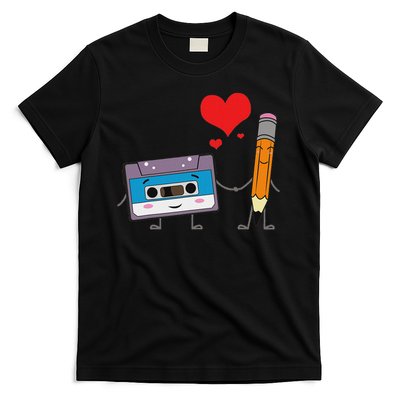 Cassette Tape Pencil Retro Vintage 70's 80's 90's Music T-Shirt