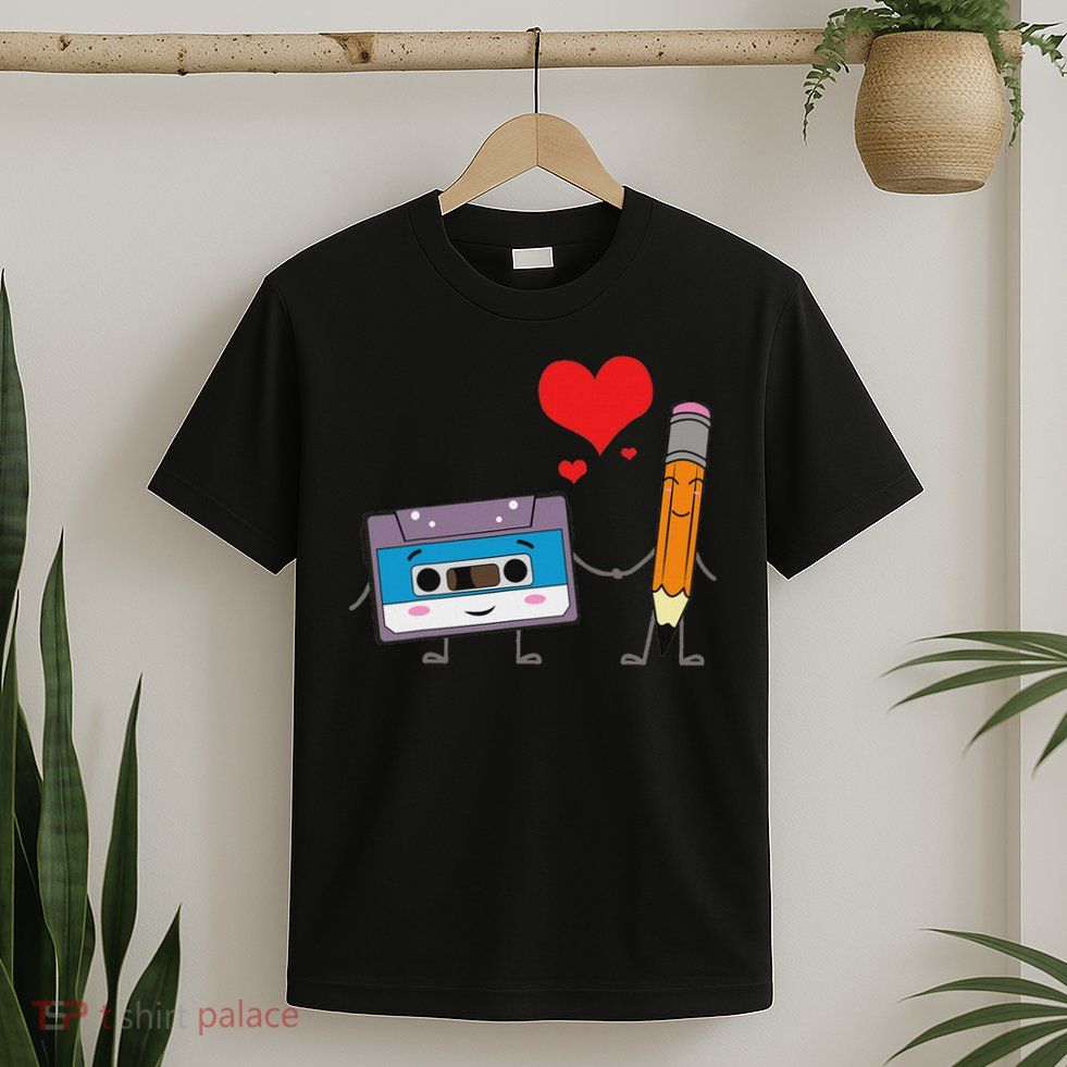 Cassette Tape Pencil Retro Vintage 70's 80's 90's Music T-Shirt