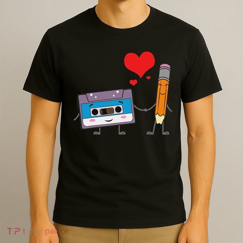 Cassette Tape Pencil Retro Vintage 70's 80's 90's Music T-Shirt