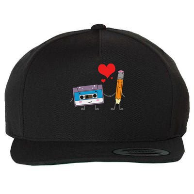 Cassette Tape Pencil Retro Vintage 70's 80's 90's Music Wool Snapback Cap