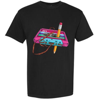 Cassette Tape Pencil 70S 80S 90S Music Mixtape Garment-Dyed Heavyweight T-Shirt