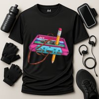 Cassette Tape Pencil 70S 80S 90S Music Mixtape Cooling Performance Crew T-Shirt