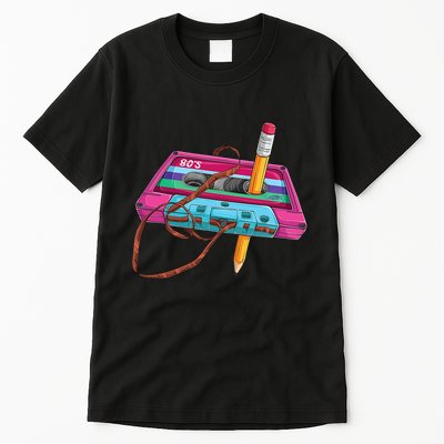 Cassette Tape Pencil 70S 80S 90S Music Mixtape Tall T-Shirt