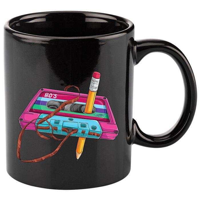 Cassette Tape Pencil 70S 80S 90S Music Mixtape 11oz C Handle Ceramic Mug