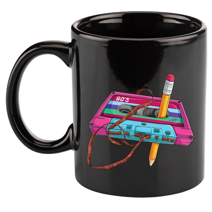 Cassette Tape Pencil 70S 80S 90S Music Mixtape 11oz C Handle Ceramic Mug