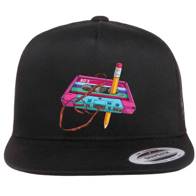 Cassette Tape Pencil 70S 80S 90S Music Mixtape Flatbill Hat