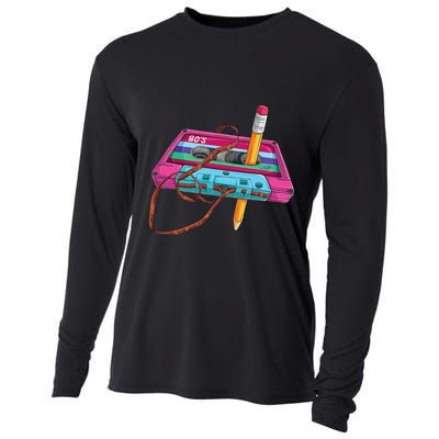 Cassette Tape Pencil 70S 80S 90S Music Mixtape Cooling Performance Long Sleeve Crew