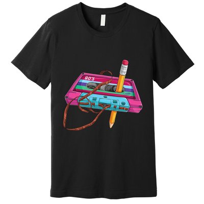 Cassette Tape Pencil 70S 80S 90S Music Mixtape Premium T-Shirt