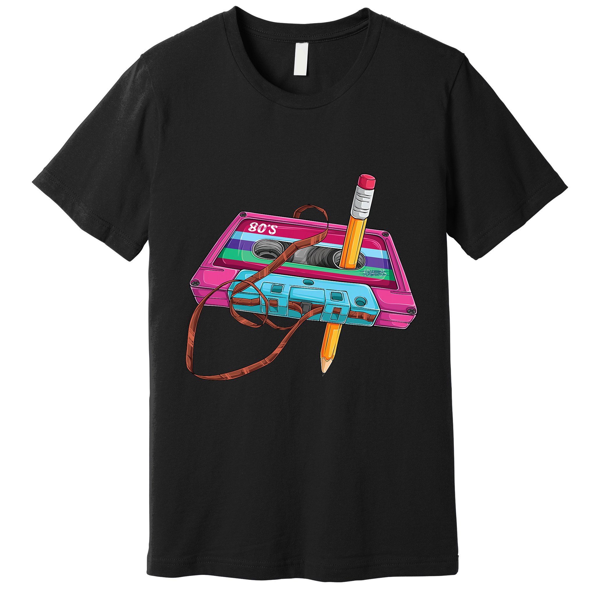 Cassette Tape Pencil 70S 80S 90S Music Mixtape Premium T-Shirt