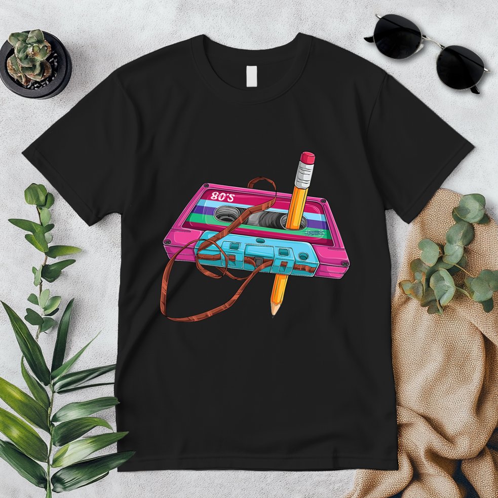 Cassette Tape Pencil 70S 80S 90S Music Mixtape Premium T-Shirt