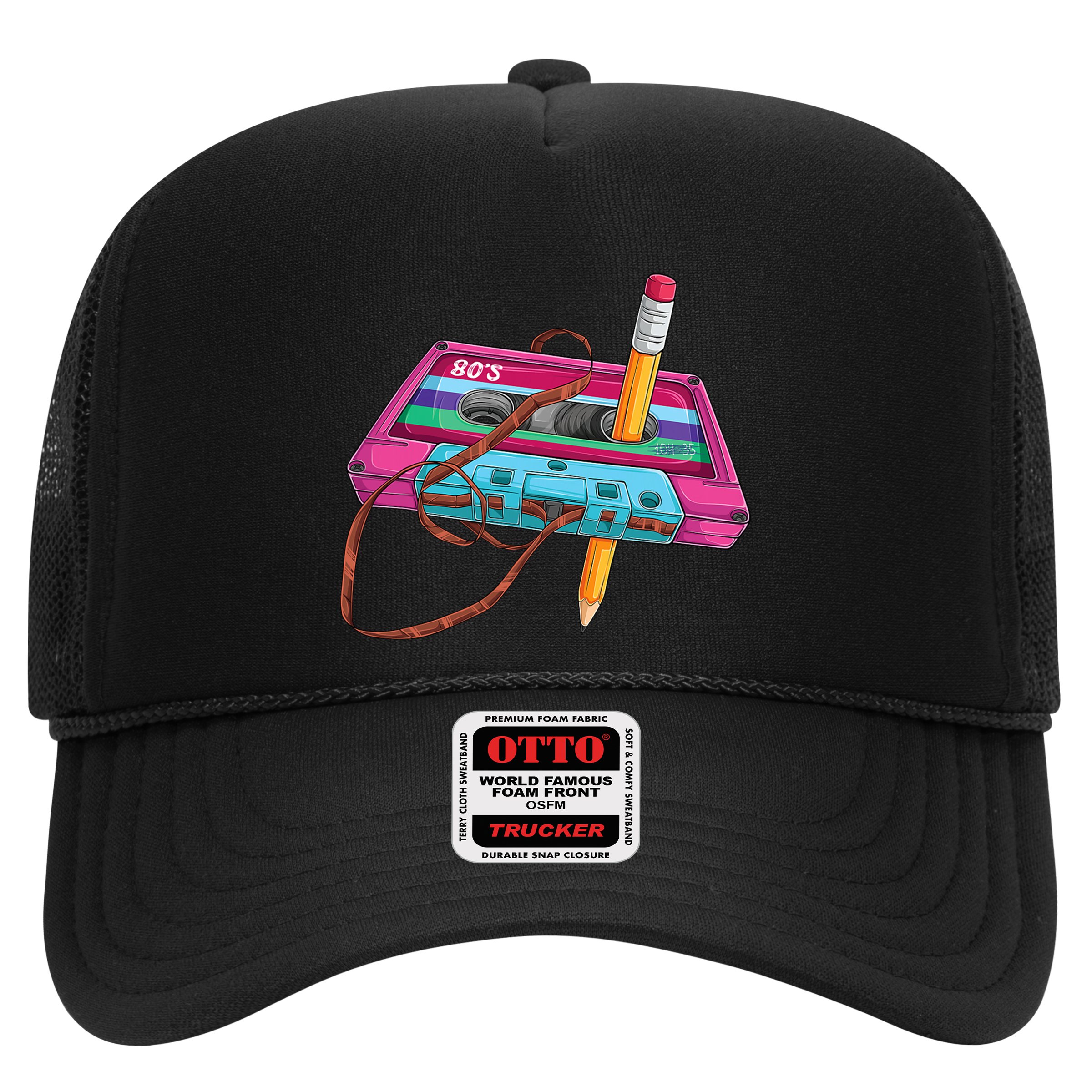 Cassette Tape Pencil 70S 80S 90S Music Mixtape Hat