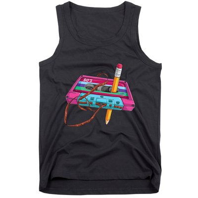 Cassette Tape Pencil 70S 80S 90S Music Mixtape Tank Top