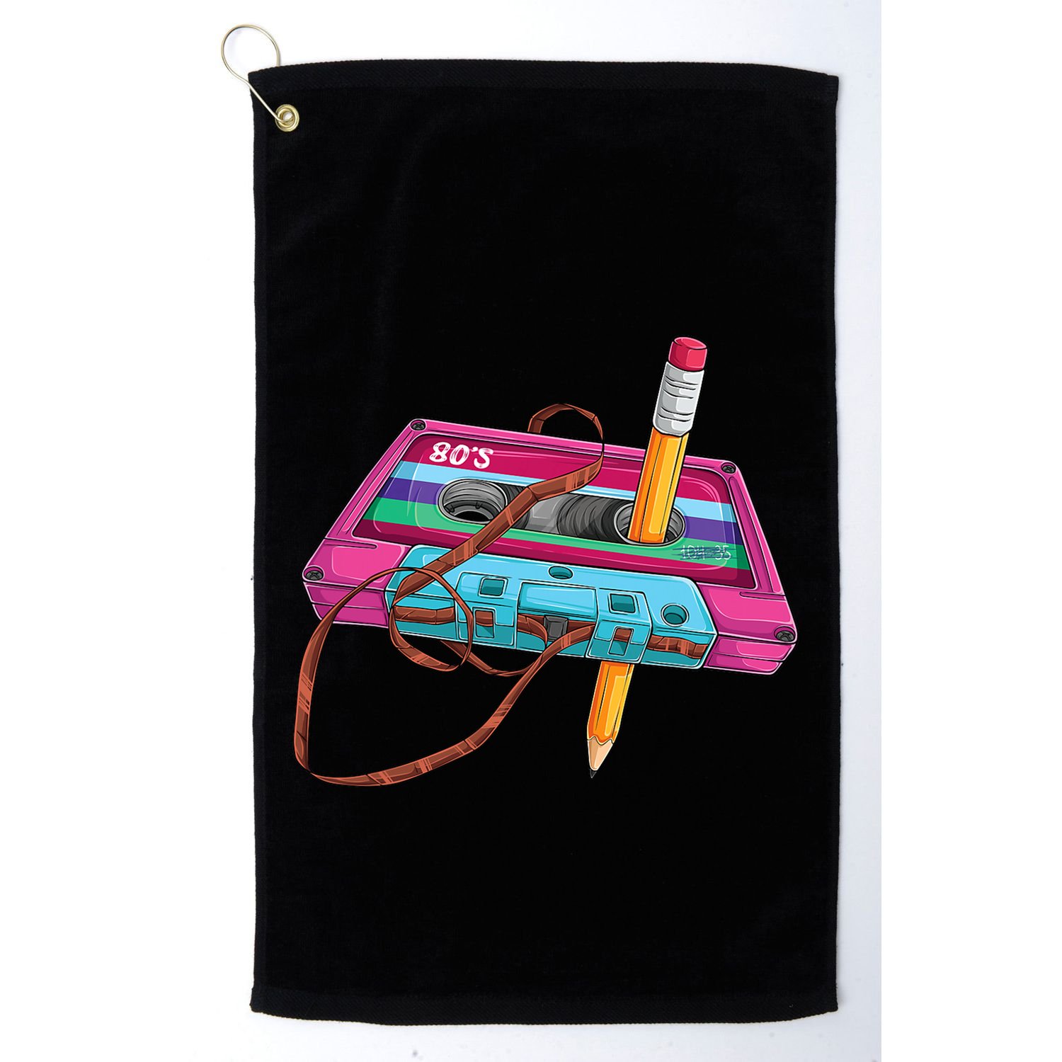 Cassette Tape Pencil 70S 80S 90S Music Mixtape Golf Towel