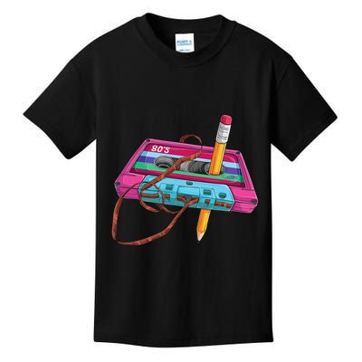 Cassette Tape Pencil 70S 80S 90S Music Mixtape Kids T-Shirt