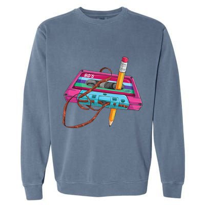 Cassette Tape Pencil 70S 80S 90S Music Mixtape Garment-Dyed Sweatshirt