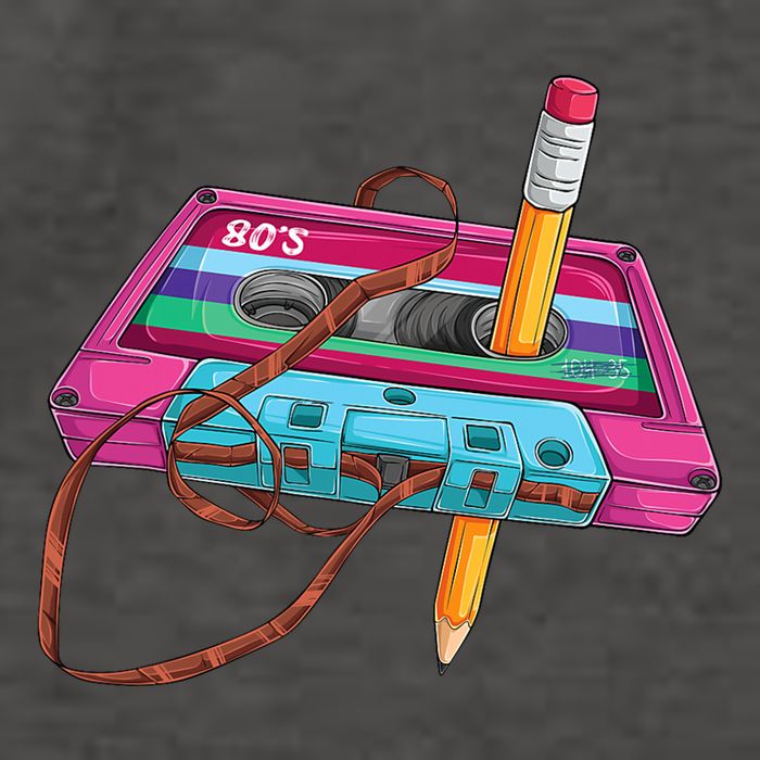 Cassette Tape Pencil 70S 80S 90S Music Mixtape Vector Backpack