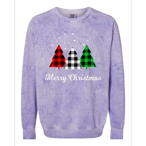 Christmas Tree Plaid Christmas Tree Merry Christmas Tree Colorblast Crewneck Sweatshirt