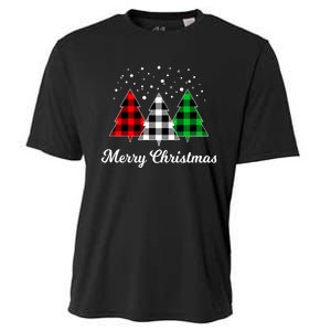 Christmas Tree Plaid Christmas Tree Merry Christmas Tree Cooling Performance Crew T-Shirt