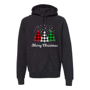 Christmas Tree Plaid Christmas Tree Merry Christmas Tree Premium Hoodie