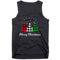 Christmas Tree Plaid Christmas Tree Merry Christmas Tree Tank Top