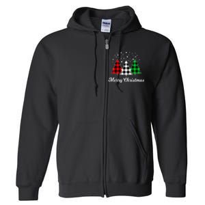 Christmas Tree Plaid Christmas Tree Merry Christmas Tree Full Zip Hoodie