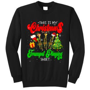 Christmas Trumpet Play Three Santa Elf Trumpets Sweatshirt