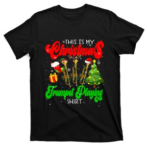 Christmas Trumpet Play Three Santa Elf Trumpets T-Shirt