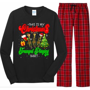 Christmas Trumpet Play Three Santa Elf Trumpets Long Sleeve Pajama Set