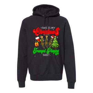 Christmas Trumpet Play Three Santa Elf Trumpets Premium Hoodie