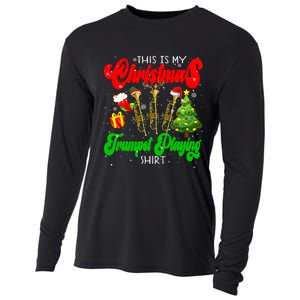 Christmas Trumpet Play Three Santa Elf Trumpets Cooling Performance Long Sleeve Crew