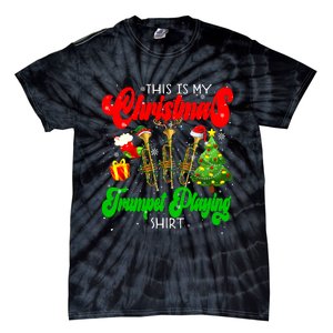 Christmas Trumpet Play Three Santa Elf Trumpets Tie-Dye T-Shirt