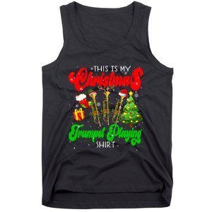 Christmas Trumpet Play Three Santa Elf Trumpets Tank Top