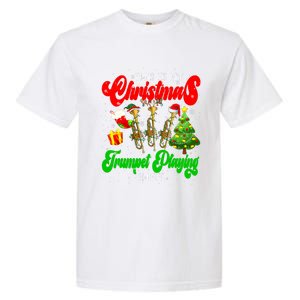 Christmas Trumpet Play Three Santa Elf Trumpets Garment-Dyed Heavyweight T-Shirt