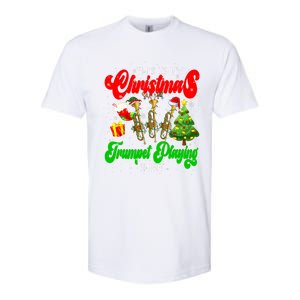 Christmas Trumpet Play Three Santa Elf Trumpets Softstyle CVC T-Shirt