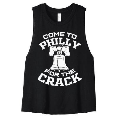 Come To P.H.I.L.L.Y For The Crack Women's Racerback Cropped Tank