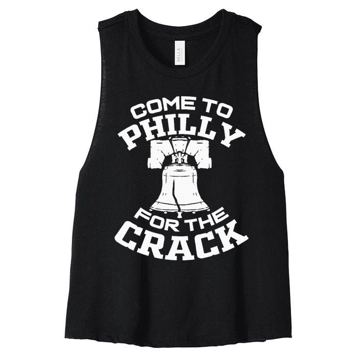 Come To P.H.I.L.L.Y For The Crack Women's Racerback Cropped Tank